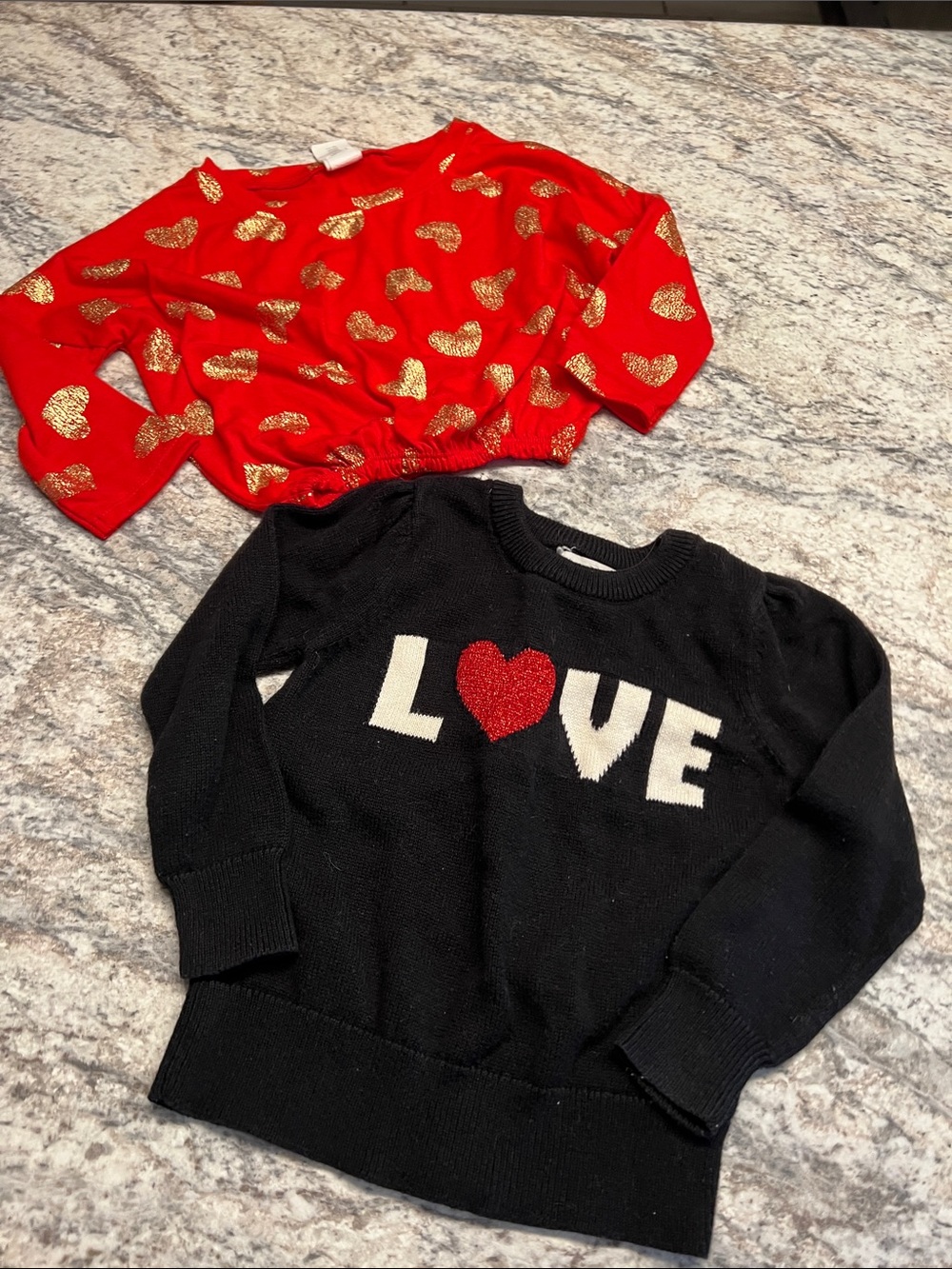 Girls 3T Love Heart Shirt and Sweater Bundle Preloved EUC